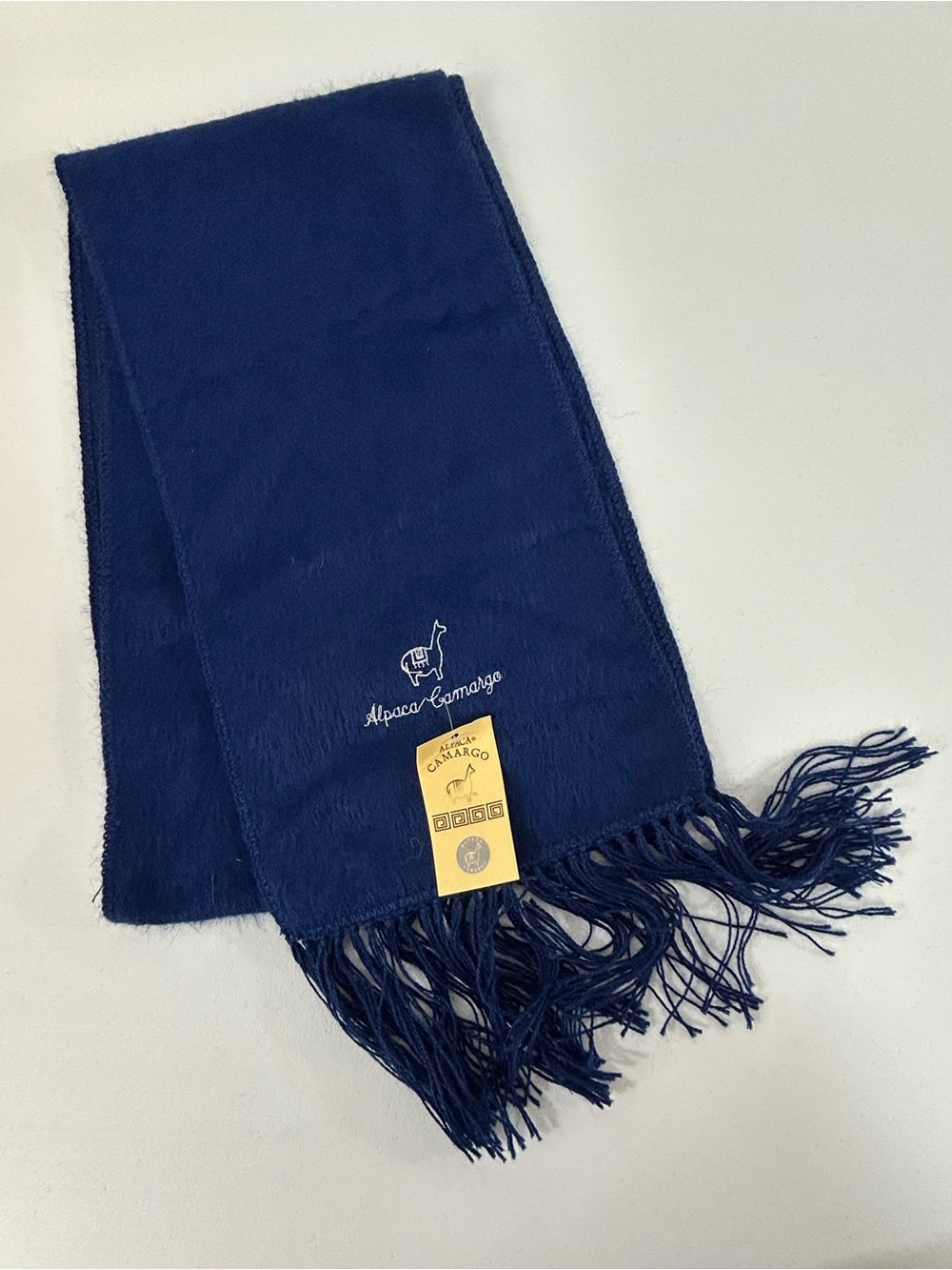 Alpaca Camargo Alpaca Blend Scarf Navy Blue NWT